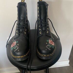 Dr Martens Floral Combat Boots